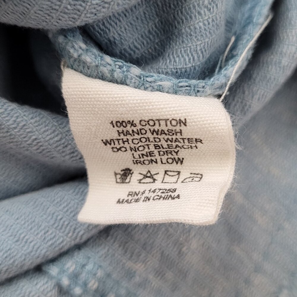 Simply Southern Corduroy Jacket Distressed Blue Long Sleeve Button Medium Boho - Picture 8 of 13